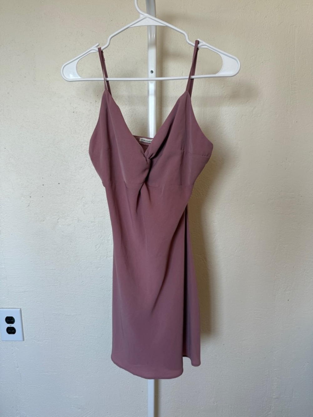 Abercrombie & Fitch Mauve Twist-Front Mini Dress